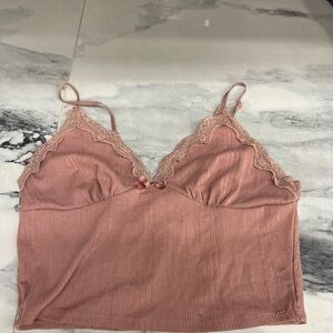 Blush Pink Lace Trim Cami